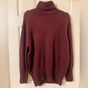 NWOT a new day Women's Burgundy Turtleneck Tunic Sweater Size Small